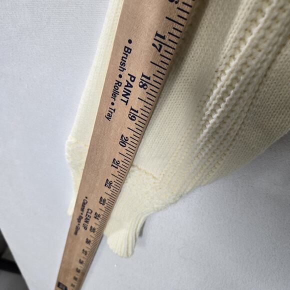 VTG Towncraft Sweater Sz L Yellowish Cream Pullover Ribbed Crewneck Acrylic - Picture 13 of 14